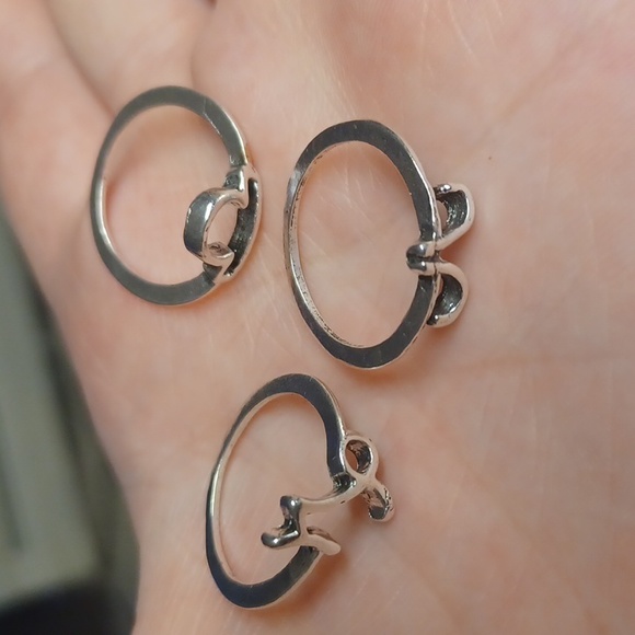 12pcs/set 12 Constellation Silver Zodiac size 7.5 Ring Set Jewelry Women - Picture 3 of 3